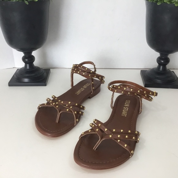 Colin Stuart Shoes - Colin Stuart Brown Leather Gladiator Sandals, 5M
